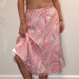 SILK Talbots Colorful Pola Dot Midi Skirt